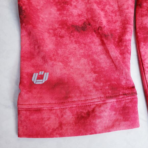 NWT IBKUL Icefit Technology LS Polo Tie Dye Red UPF 50+ Men's Size XL *Tiny Snag - Picture 4 of 10